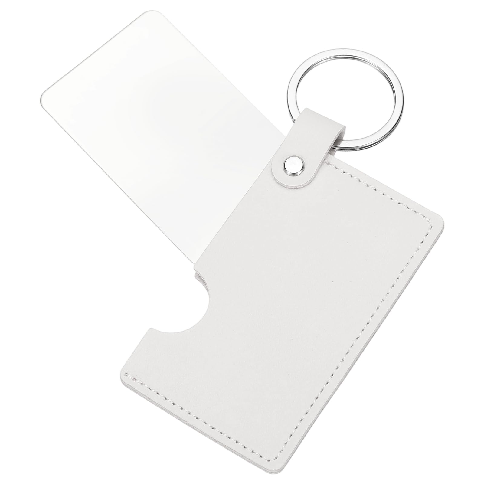 uxcell Small Rectangle Pocket Mirror for Purse, 2 x 3.35 Inch Stainless Steel Compact Makeup Mirror with Leather Case, Travel Mirror Handheld Mirror for Women, Girls, Purse, Gift(White)-image-38