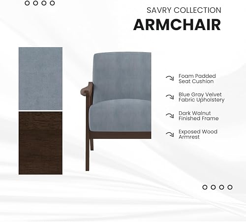 Miniatura 81 de Lexicon Savry - Silla decorativa con brazo de madera de tela de 29 pulgadas de ancho, color naranja Naranja,Marrón claro,Gris