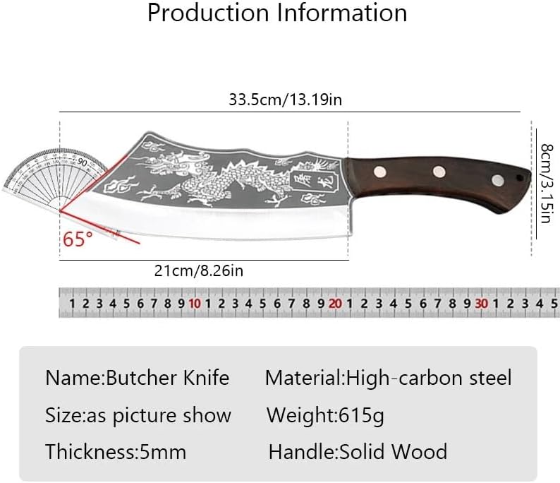 Meat Cleaver,Cleaver Knife 8.2 Inch Butcher Knife Carbon Steel Kitchen Chopping Slicing Professional Chef Meat Cleaver Handmade Cooking Cutter(Knife), LAMAJIGA5844