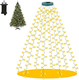 Christmas Tree Lights, aifulo 280 LED 2m * 8 Lines Fairy Lights Mains Powered for 6-8ft Christmas Tree, Christmas Decoration String Lights with 8 Modes, Timer & Memory Function for Indoor Outdoor