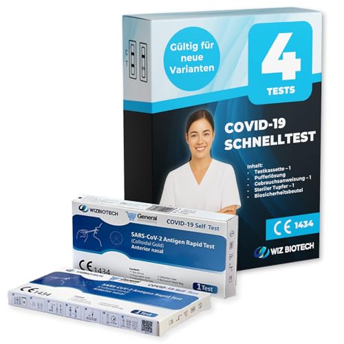 4 hochwertige COVID-19-Tupfer: zertifiziert und zuverlässig || COVID-Tests für die neuesten Virus-Varianten || Ergebnisse in wenigen Minuten