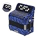 OVAQUIXI Accordian 22 Key 8 Bass Professional Button Instrument for Beginner with Storage Bag, Black and White, ABS and Wood Material, 10.4 x 11.6 inches (Dark Blue)