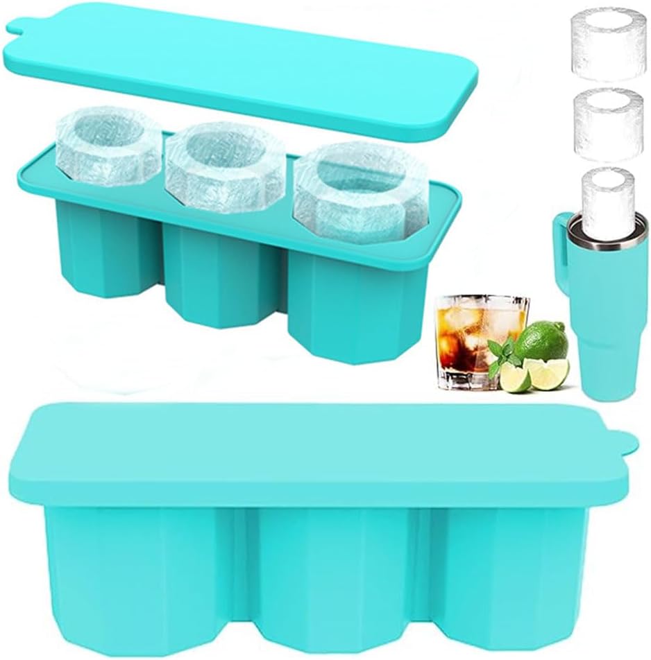 Ice Mold for Stanley Cup, Silicone Ice Maker With Lid for 30-40 oz Tumbler