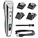 Gorgefine Tagliacapelli Uomo, Tagliacapelli Uomo Professionale, Regolabarba Uomo, Lame in Ceramica, con 4 Pettini Guida (3-12mm), Impermeabile.
