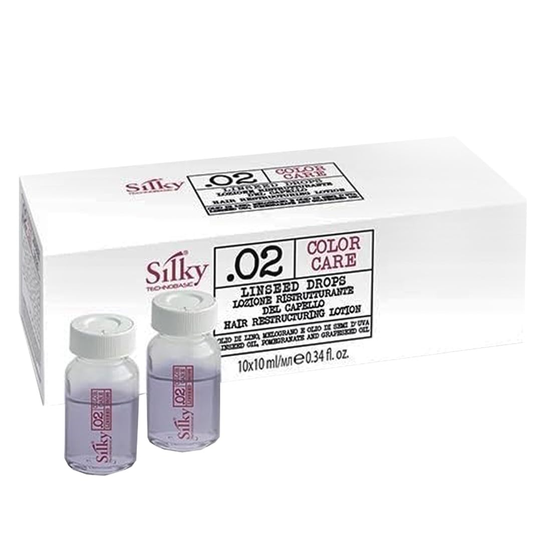 .02 Color Care Linseed Drops with Flaxseed Oil - Nourishing Hair Treatment for Dry, Damaged, & Color-Treated Hair - Organic Hair Mask for All Hair Types - 10 Ampule (10ml Each)