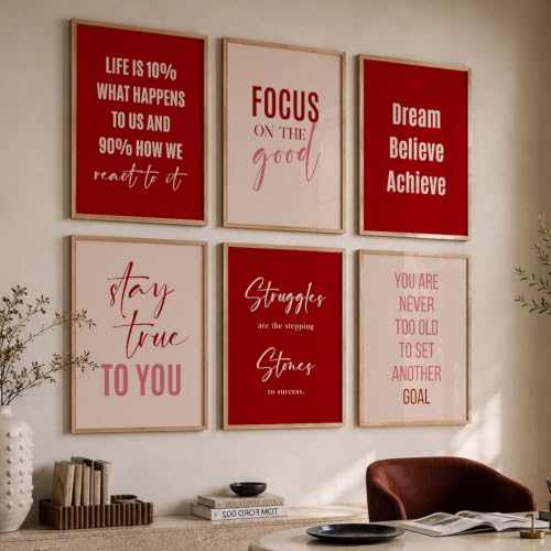 Image of kotart - Quotes Frames for Wall Decor - Motivational Photo Frame for Wall Decoration - Quotes Wall Poster with Frame for Room and Office - Set of 6 (10x13, G)