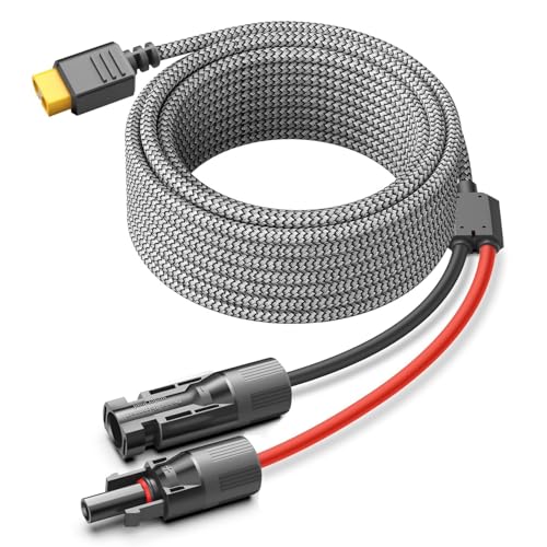 HKY Solar Panels Extension Cable Female Male Connector to XT60 Power Cable 11FT 3.5M Solar Connector for Bluetti ECOFLOW Delta River Portable Power Station Generators Lipo Battery XT60 Charging Plug