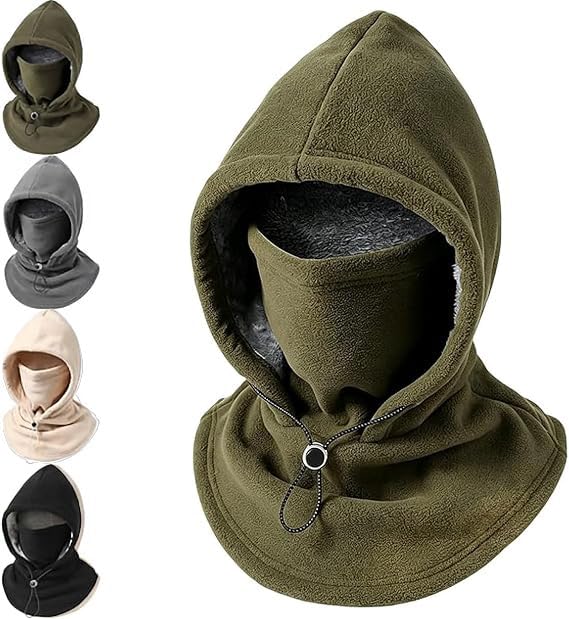 3-in-1 Winter Fleece Balaclava – Windproof Ski Mask Hood