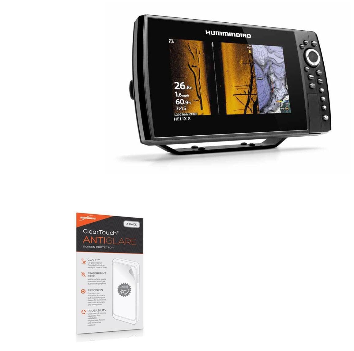 BoxWave Screen Protector Compatible with Humminbird Helix 8 G3N - ClearTouch Anti-Glare (2-Pack), Anti-Fingerprint Matte Film Skin