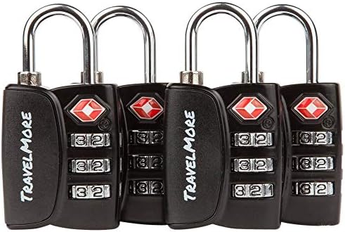 2 Pack Open Alert Indicator TSA Approved 3 Digit Luggage Locks for Travel Suitcase & Baggage (Orange)