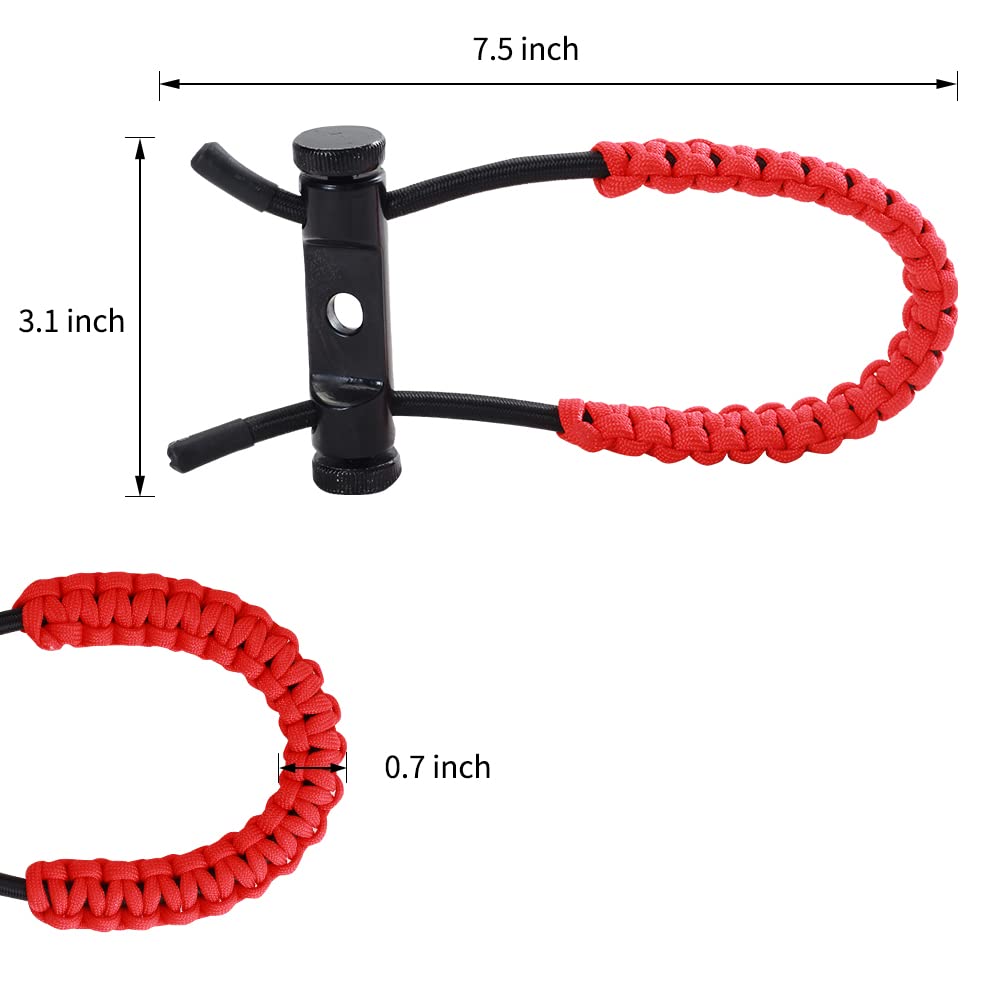 SOPOGER Archery Bow Wrist Sling Hunting Wrist Strap Braided for Compound Bow Target Shooting Accessories (Red)