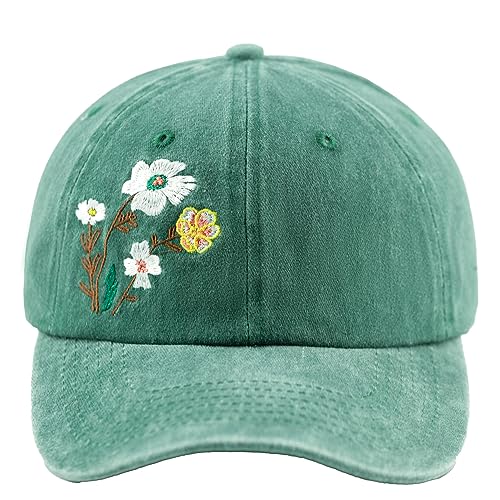 Gorra de béisbol bordada verde talla única