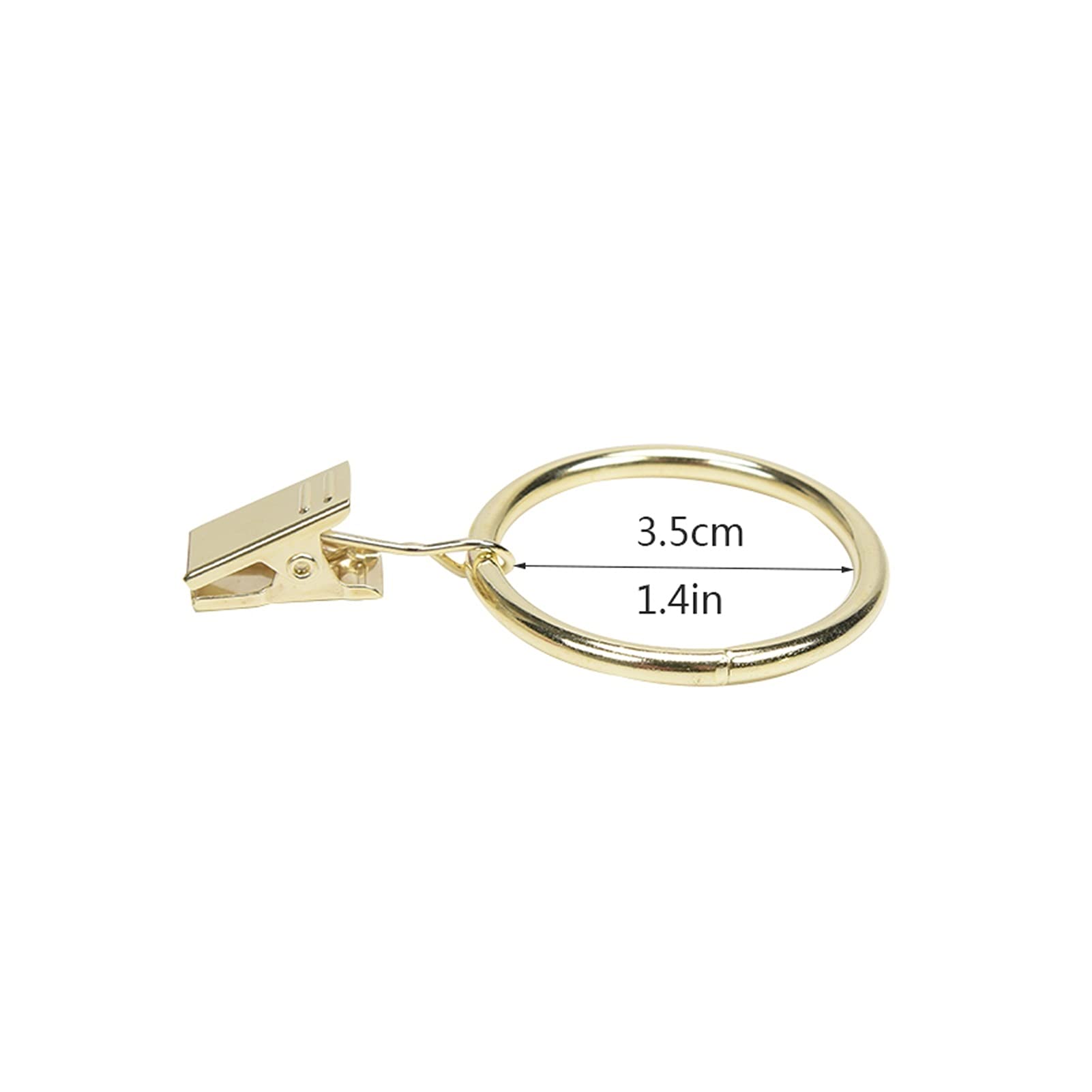 Anelli per Tende 10 Pezzi Anello per Tende Ispessito Clip per Tende in Metallo Resistente Anelli con Occhielli scorrevoli Accessori per Tende da 1,4 Pollici (Oro) Anelli per Tende