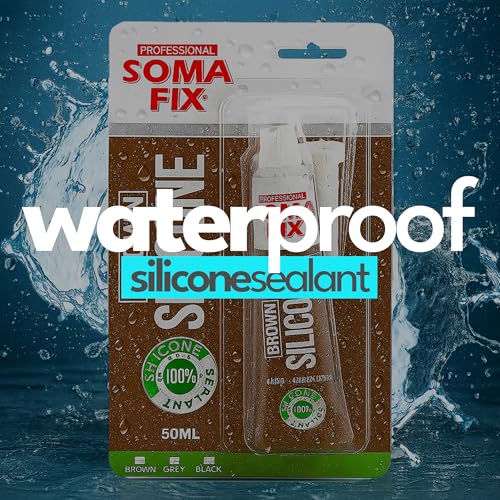 Image of Brown Silicone Caulk (No Gun Needed) Flexible & Waterproof Caulking Tube