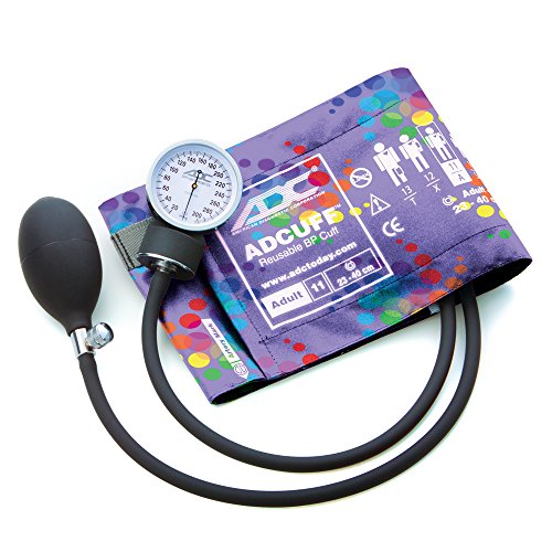 ADC Prosphyg 760 Pocket Aneroid Sphygmomanometer with Adcuff Nylon Blood Pressure Cuff, Adult, Peter's Blue Swirly Print