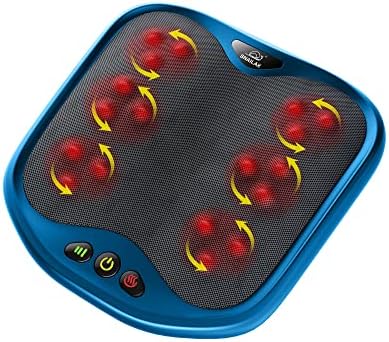 Snailax Foot Massager with Heat, Gifts for Men/Women, Kneading Shiatsu Heated Electric Feet Massager Machine for Plantar Fasciitis,Foot Relief, Washable Cover(Blue)