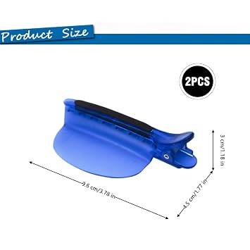 2 Pcs Sectioning Clips Professional Barber Easy Speed Separator Clips Heat Insulation Hair Tools for Wig Extension Hair(Blue)