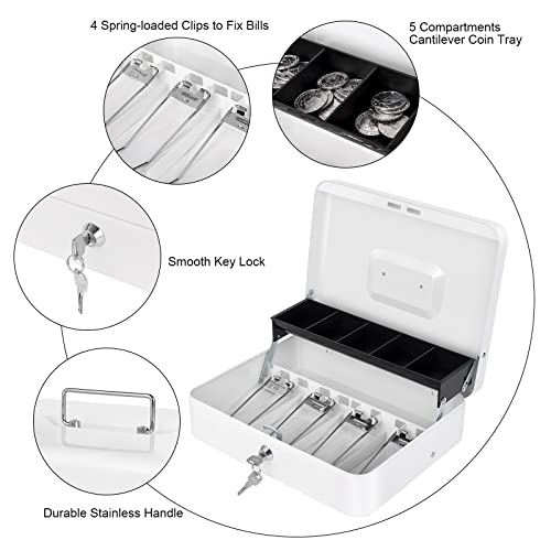 Caixa de dinheiro com bandeja de dinheiro e cadeado, caixa para dinheiro, caixa registradora para pe