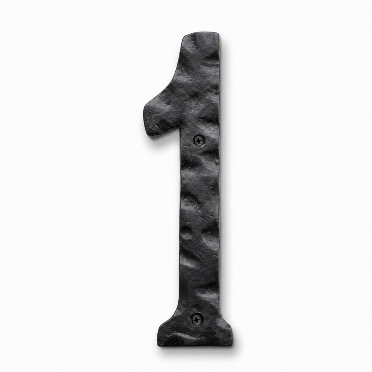 NACH House Numbers for Outside, 8 inch Black Address Numbers for House - Number 1 - Rustic Numbers for Outside with Mounting Hardware
