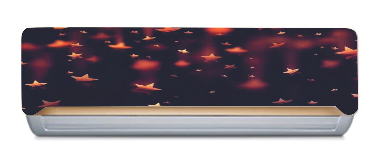 Byte Shop Decorative Lighting Stars with Black Background ac Sticker (Multicolor PVC Vinyl 30x91)