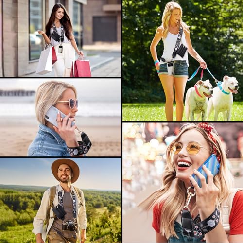 Image of XANGNIER Clip and Go Strap for Phone with Wallet Crossbody, Phone Strap with Zippered Wallet, Adjustable Anti Theft Cellphone Lanyard for Women, Cellphone Chain Accessories,Multicolor 3