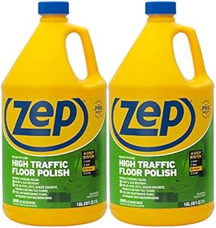 Zep High Traffic Floor Polish - 1 Gallon (Case of 2) ZUHTFF128 - Pro Formula, Long Lasting Shine