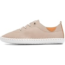 Ladies St Ives Stone Leather Plimsoll
