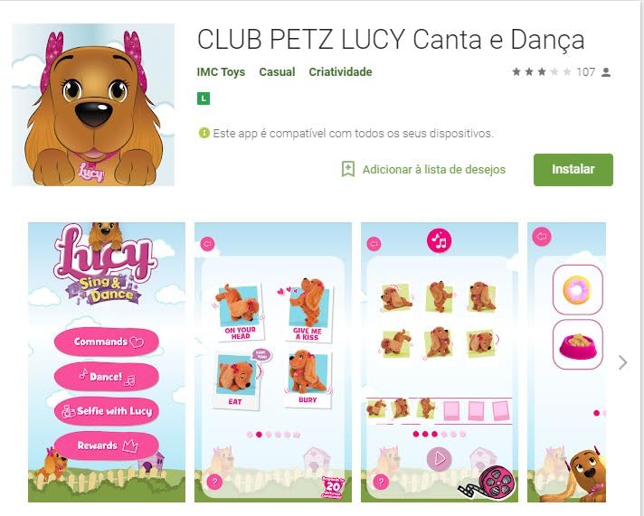Cachorrinha Lucy Interativa com Sons e Movimentos, Alimenta  o por 4