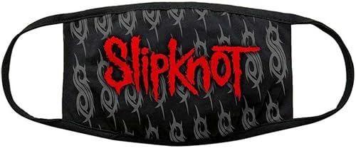 Slipknot Mascarilla Roja Logo & Sigils Hombre Negro