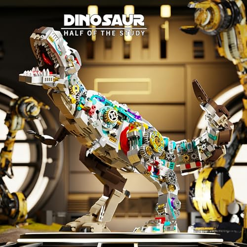 Image of SKY LINE OCEAN Mechanical T-Rex Building Kit - 1388 PCS STEM Dinosaur Construction Blocks, Large Articulated Tyrannosaurus Rex Model with Moving Joints, Educational Gift Toy for Ages 14+
