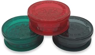 Vaporr! Premium Herb Grinder [Pack of 3] - Plastic Grinder, Durable 3-Piece Crusher with Pollen Catcher - Easy to Use - Perfect for Grinding Herbs, Spices (Red/Black/Green)