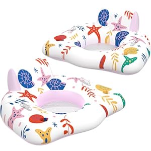 Inflatable Pool Floats Adult, Floating Lounge Chairs with Cup Holders, Heavy Duty Blow Up Pool Floats Chair for Summer Water Fun, Beach, Lake, or Pool Party