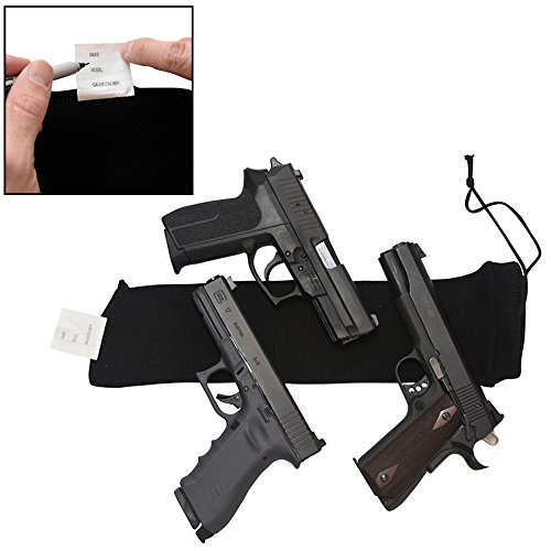 DecoyPro Gun Socks for Handguns with Gun ID – Gun Socks for Pistols – Silicone Treated Breathable Moisture Wicking Gun Sock Black