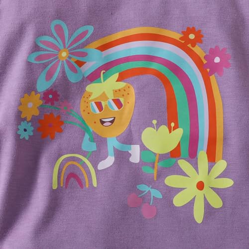 Image of Ayzozuy Kid Girl Clothes Shorts Set 2 Piece Outfits Summer Casual Short Sleeve Top and Shorts Set for Girls 4-7