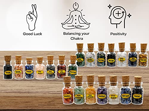 Premium 21-Piece Crystal Spell Jar Kit for Witchcraft - Mini Glass Bottles with Genuine Healing Stones for Manifestation and Rituals - Image 6