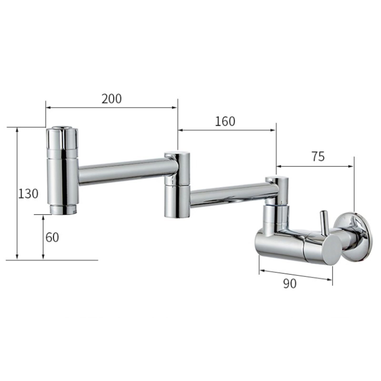 Rubinetti Riempimento Pentole Rubinetto Cucina A Muro Pieghevole Acqua Fredda Cromo Rotabile