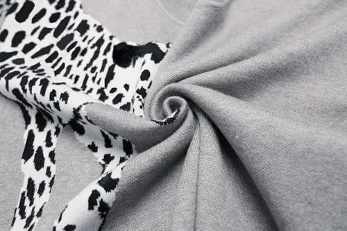 Image of Angashion Women's Sweaters Casual Floral Printed Patchwork Long Sleeves Knitted Pullover Cropped Sweater Tops