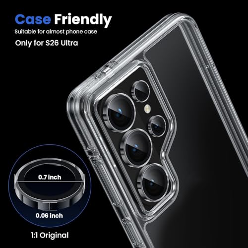 Image of ZARALA Camera Lens Frame Glass Compatible with Samsung Galaxy S26 Ultra Camera Lens Protector - [Keep Original Shooting] Shatterproof 9H Tempered Glass Screen Metal Ring Cover,Anti-Fingerprint,Anti-Scratch,Case Black