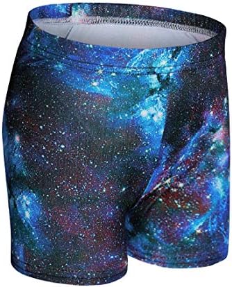 Enlifety Girls Gymnastics Shorts 3D Printed Athletic-Shorts Sparkle Dance Tumbling Sports Bike Short 4-12T