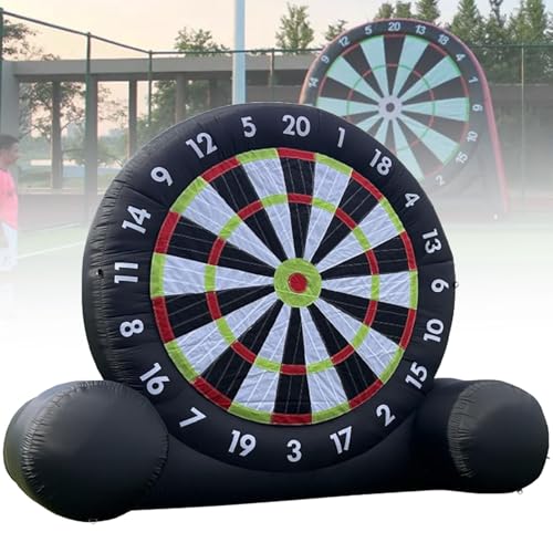 Juego de dardos inflable para exteriores con 8 bolas y ventilador de 370 W, tablero de dardos de fútbol gigante para juegos de patio y carnaval, 3 m