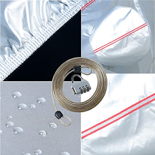 Tecoom Hard Shell Oxford Material Door Shape Zipper Design Waterproof Uv-Proof Windproof Car Cover For All Weather Indoor Outdoor Fit Sedan 170-190 Inches Length #TOP1