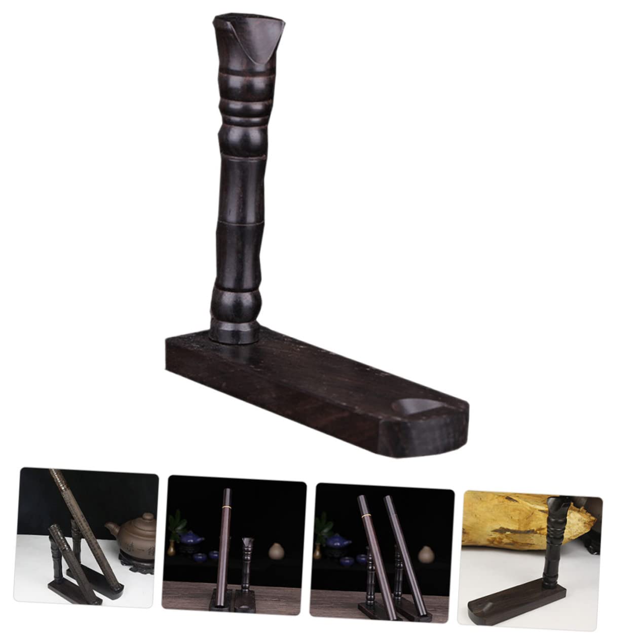 Alipis Flute Storage Rack Wooden Incense Tube Stand Display Flute Rack Holder Organizer Holder