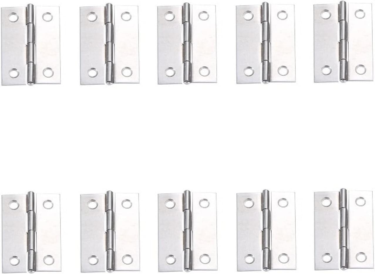 Charnières plates en acier inoxydable lot de 10 pièces pour portes d'armoire