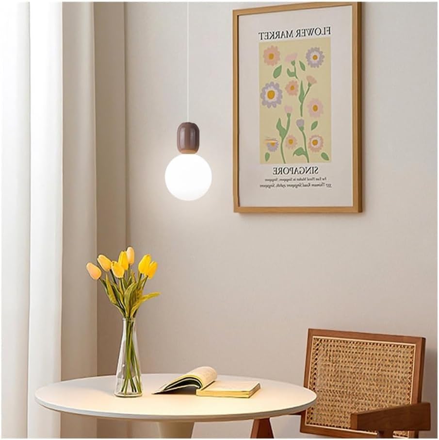 Lampe à suspension réglable blanche culot E27 style minimaliste