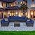 LEVELEVE 7 Pieces Outdoor Patio Furniture Sets,Rattan Conversation Sectional Set,Manual Weaving Wicker Patio Sofa with Tea Table