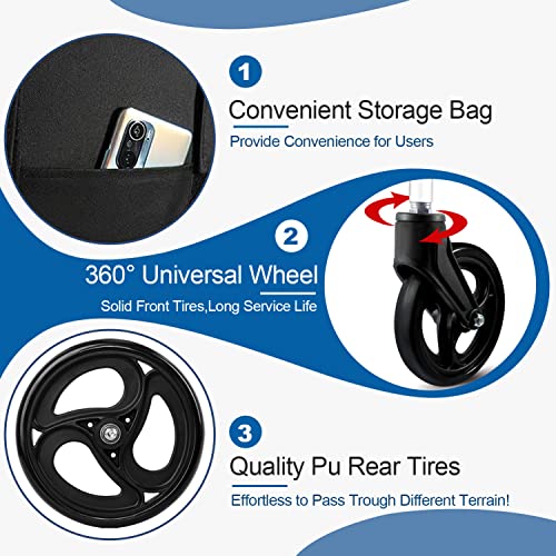 Broobey Lightweight Folding Transport Wheelchairs For Adults And Seniors, Transport Travel Chair Weight Only 16Lbs Support 220Lbs #TOP5