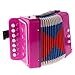 Nrpfell Accordeons a Touches Bouton 7 Cles Jouet educatif Enfants Instrument De Musique - Rose Rouge