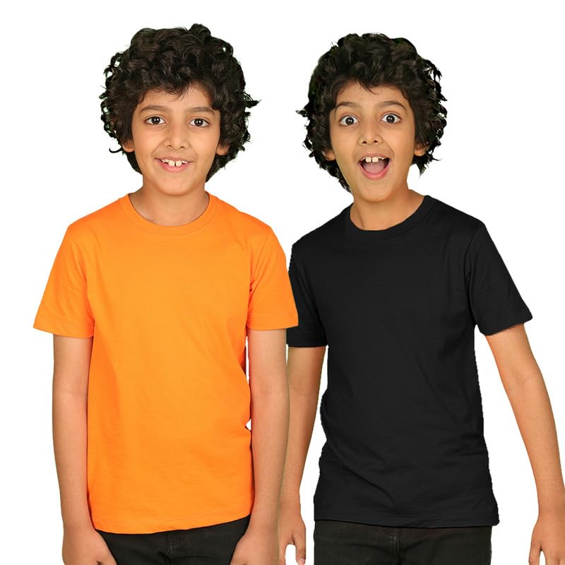 Image of Nusyl Boys Half Sleeves Solid T-Shirt for Kids | Soft Cotton Blend | Comfortable Regular Fit | Casual 2-16 Years | Multiple Colors & Pack Options