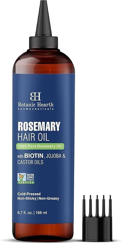 Botanic Hearth Rosemary Oil for Hair Growth - 6.7 Fl oz | Enriched with Biotin, Castor & Jojoba | Hair Relaxers & Dry Scalp Treatment | Color Safe | Suitable For All Hair Types