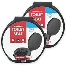 [2 Pack] Emergency Zone Honey Bucket Style Toilet Seat for 5 Gallon Bucket | Portable Toilet for Camping, Hiking, Boating, or Emergencies for When Nature Calls
